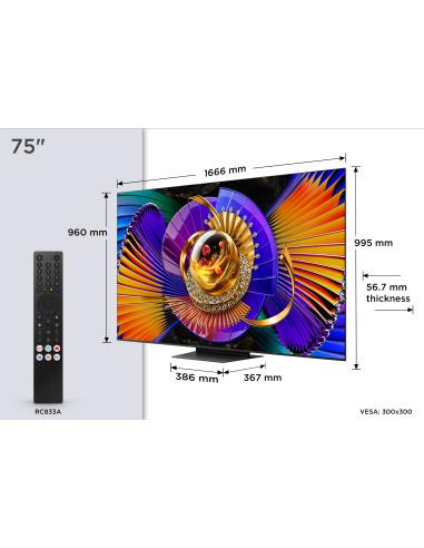 TCL 75C7L TVC 75"QLED MINILED SQD  144 HZ GOOGLE AUDIO B&O DOPPIO SUB