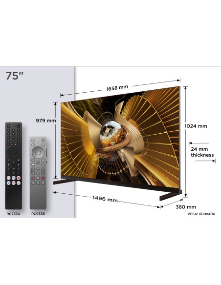 TCL 75X11L TVC 75"QLED MINILED SQD 144 HZ GOOGLE AUDIO B&O DOPPIO SUB