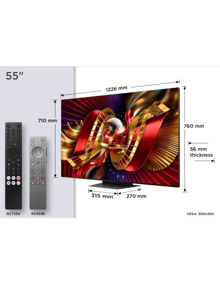 TCL 55C8L TVC 55"QLED MINILED SQD   144 HZ GOOGLE SAT/AUDIO B&O