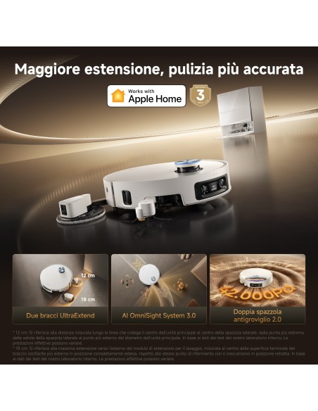 DREAME X60 PRO ULTRA COMPLETE WHITE42000PA/6MOP/EST. 12CM SPAZZ/18 MOP