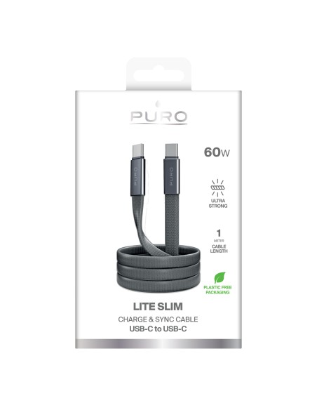 SBS PUCCC60WSLIM1MTK CAVO SLIM USB-C/USB-C 60W 1MT NERO