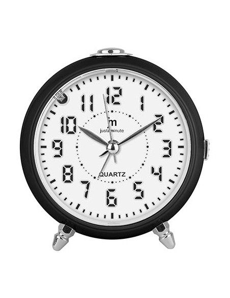 LOWELL JA7117N OROLOGIO DA TAVOLO ANALOGICO SVEGLIA QUARZO NERO