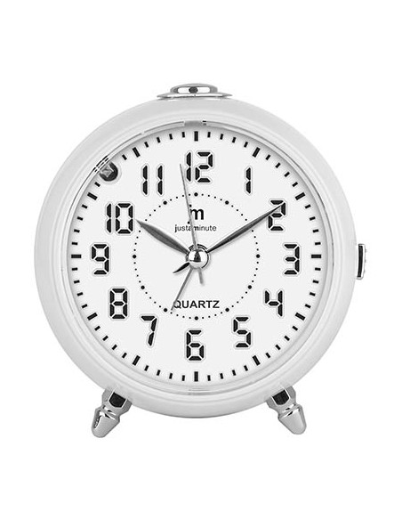 LOWELL JA7117B OROLOGIO DA TAVOLO ANALOGICO SVEGLIA QUARZO BIANCO