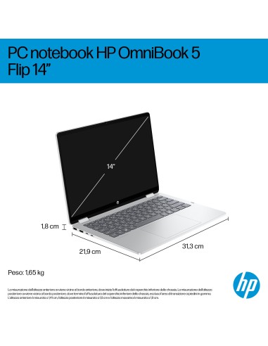 HP OMNIBOOK 5 X360 14-FP0000NLX NOTEBOOK CORE 3 100U 8GB 512GB 14"