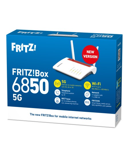 AVM FRITZBOX 6850 5G V2 MODEM/ROUTER LTE 5G AC1266 DUAL BAND