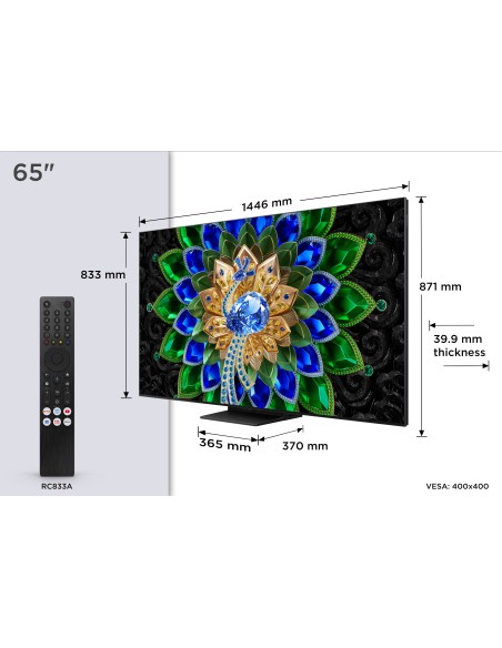 TCL 65A400U TVC 65" 4K QD-MINILED  144HZ GOOGLE SAT/AUDIO ONKYO