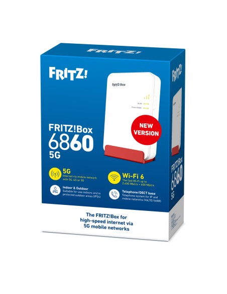 AVM FRITZBOX 6860 5G V2 MODEM/ROUTER LTE 5G AC3000 DUAL BAND IP54