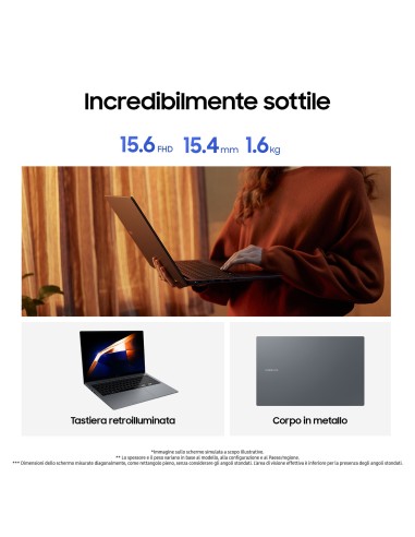 SAMSUNG GALAXY BOOK4 NOTEBOOK CORE 7 150U 16GB 512GB 15,6"