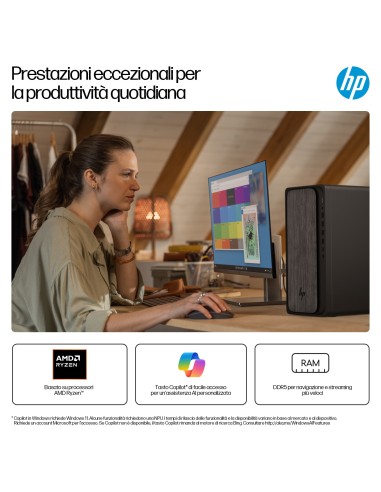 HP OMNIDESK M02-0044NL PC RYZEN 5  8500G 8GB 512GB