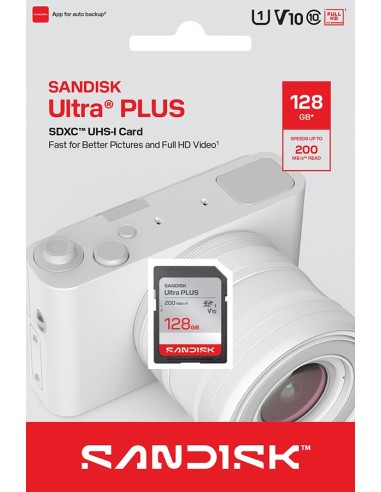 SANDISK S.DIGITAL ULTRA PLUS 128GB L.200MB/S