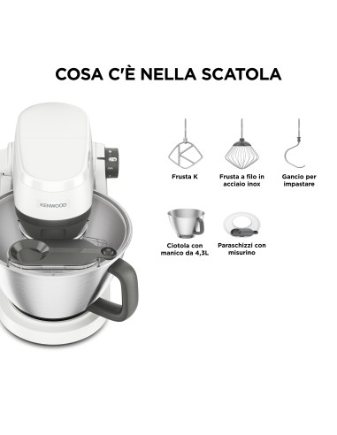 KENWOOD DL KHC30.000WH IMPASTATRICEPLANETARIA 1000W 7VEL/CIOTOLA 4,3LT