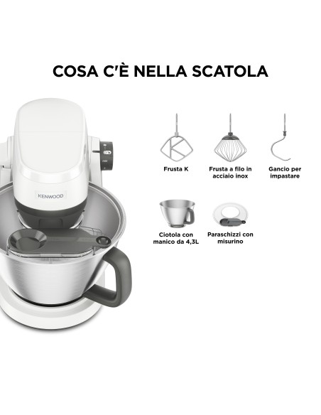 KENWOOD DL KHC30.000WH IMPASTATRICEPLANETARIA 1000W 7VEL/CIOTOLA 4,3LT