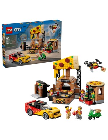 LEGO MY CITY CENTRO DI CONSEGNA PIZE CON VEICOLI