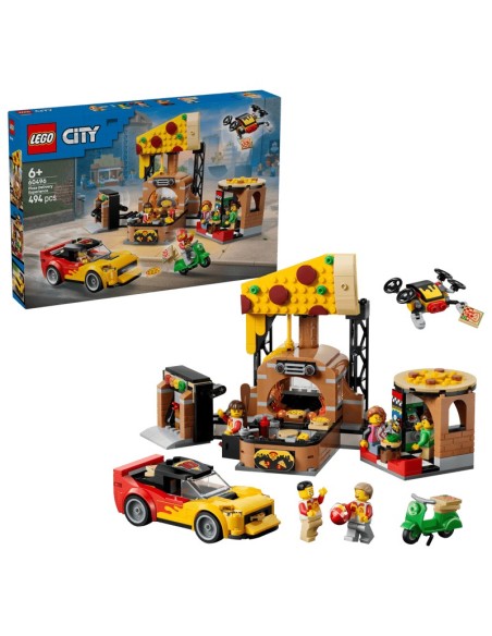 LEGO MY CITY CENTRO DI CONSEGNA PIZE CON VEICOLI
