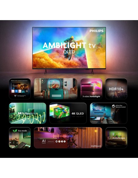 PHILIPS 55PQS8501/12 TVC 55" QLED  4K SMART AMBILIGHT TVSAT
