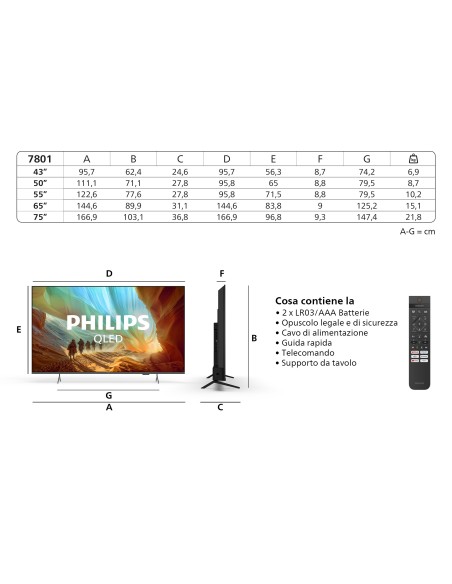 PHILIPS 55PQS7801/12 TVC 55" QLED  4K SMART TVSAT