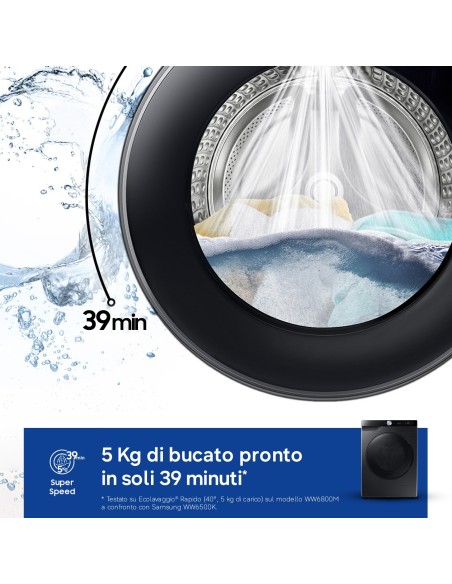 SAMSUNG WD90DG6G94BB LAVASC. 9/5KG A-10% 1400G NERA SLIM ECODOS WIFI
