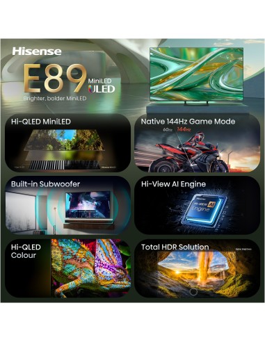 HISENSE 75E89S TVC 75" MINILED 4K  TV SAT DOLBY ATMOS 144HZ