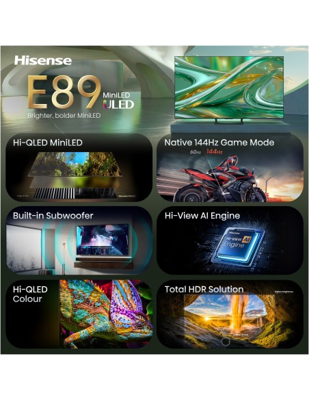 HISENSE 75E89S TVC 75" MINILED 4K  TV SAT DOLBY ATMOS 144HZ