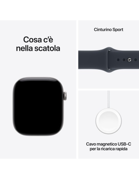 APPLE WATCH SERIES 12 GPS 46MM SPACE GREY ALUM. CASE WITH NAVY BLU S/M