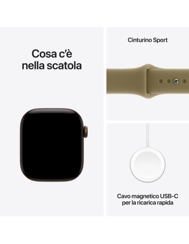 APPLE WATCH SERIES 12 GPS 42MM DARK BRONZE ALUM. CASE WITH OLIVE M/L
