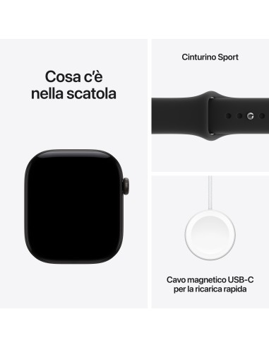 APPLE WATCH SERIES 12 GPS 46MM BLACK ALUM. CASE WITH BLACK SPORT S/M