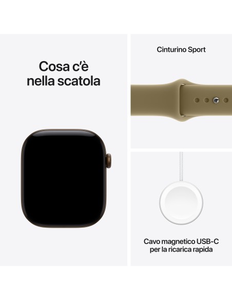 APPLE WATCH SERIES 12 GPS 46MM DARK BRONZE ALUM. CASE WITH OLIVE M/L