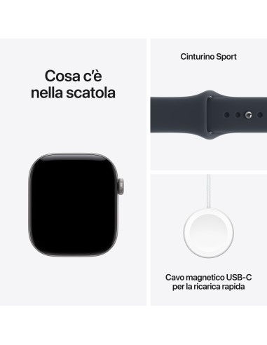 APPLE WATCH SERIES 12 GPS 42MM SPACE GREY ALUM. CASE WITH NAVY BLU S/M