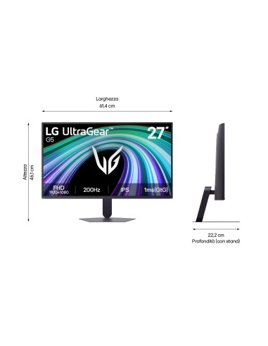 LG 27G523B MONITOR 27" IPS FHD 16:9 1MS 200HZ GAMING