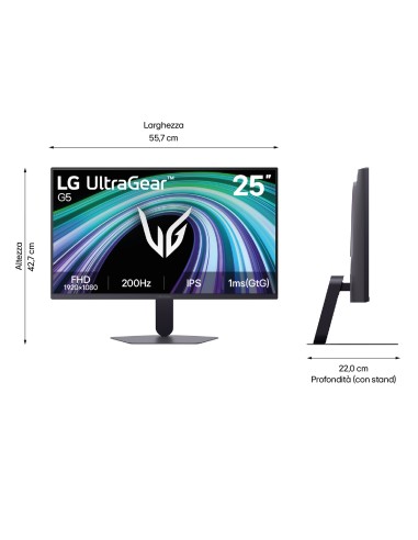 LG 25G523B MONITOR 25" IPS FHD 16:9 1MS 200HZ GAMING