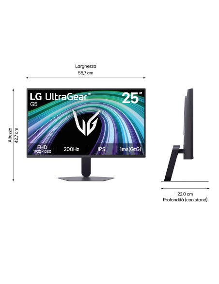 LG 25G523B MONITOR 25" IPS FHD 16:9 1MS 200HZ GAMING