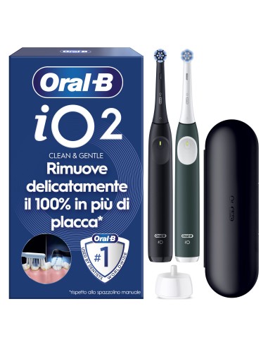ORAL B POWER IO2 DUO NERO/VERDE    SPAZZOLINO ELETTRICO BIPACCO