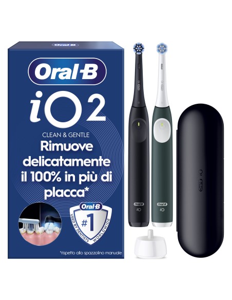 ORAL B POWER IO2 DUO NERO/VERDE    SPAZZOLINO ELETTRICO BIPACCO