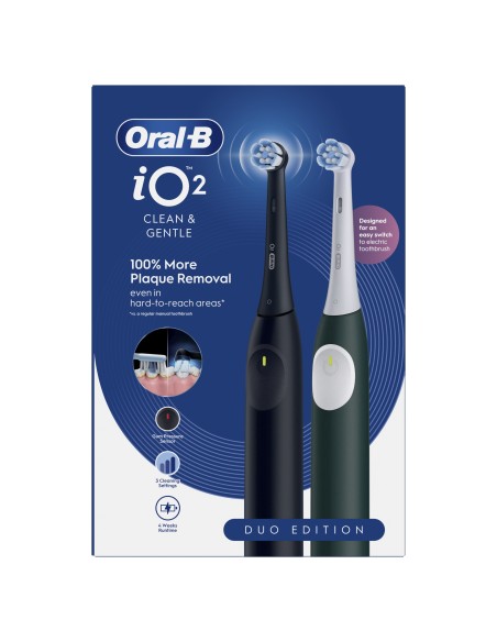 ORAL B POWER IO2 DUO NERO/VERDE    SPAZZOLINO ELETTRICO BIPACCO