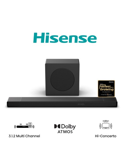 HISENSE AX3120Q SOUNDBAR 3.1.2 440W BT 5.3 SUBWOOFER WIRELESS D.ATMOS