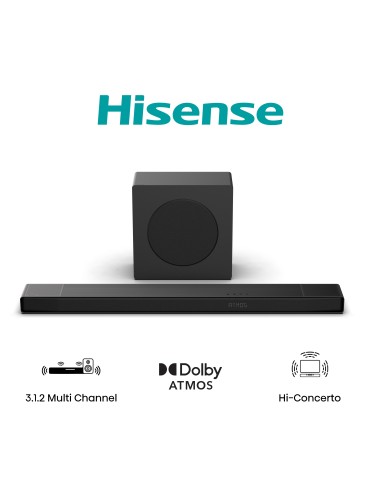 HISENSE AX3120Q SOUNDBAR 3.1.2 440W BT 5.3 SUBWOOFER WIRELESS D.ATMOS