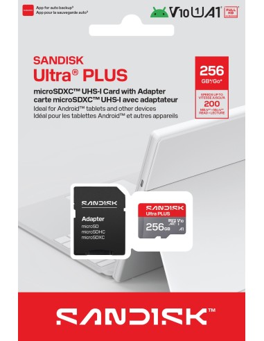 SANDISK MICROSD ULTRA PLUS 256GB + ADATTATORE SD V.200MB/S