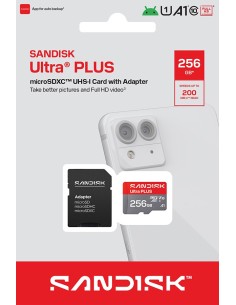 SANDISK MICROSD ULTRA PLUS 256GB + ADATTATORE SD V.200MB/S 2