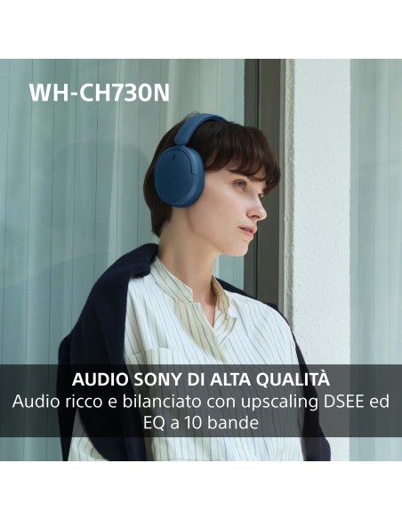 SONY WH-CH730L CUFFIA BT 6.0 AZZURRO NOISE CANC.DRIVER 30MM AUT.75 ORE