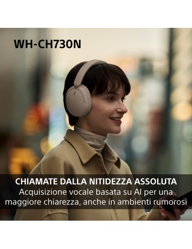 SONY WH-CH730B CUFFIA BT 6.0 NERO NOISE CANC. DRIVER 30MM AUT.75 ORE