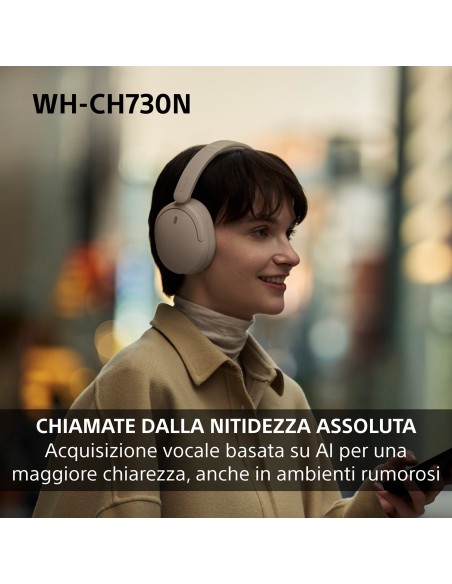 SONY WH-CH730C CUFFIA BT 6.0 CREMA NOISE CANC. DRIVER 30MM AUT.75 ORE