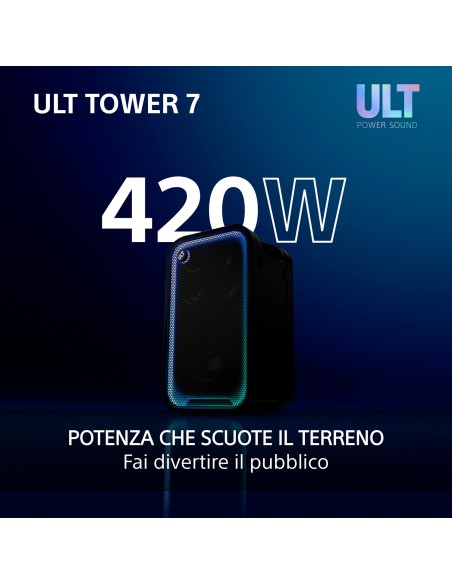 SONY SRSULT700 ULT TOWER 7 420W DIFFUSORE BT 5.3 IPX4 AUT.30 ORE