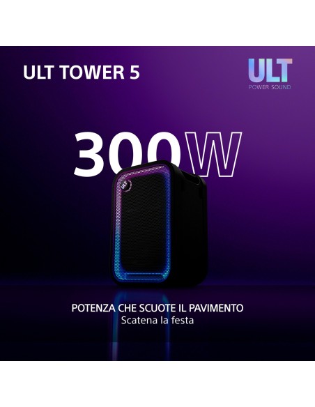 SONY SRSULT500 ULT TOWER 5 300W DIFFUSORE BT 5.3 IPX4 AUT.20 ORE