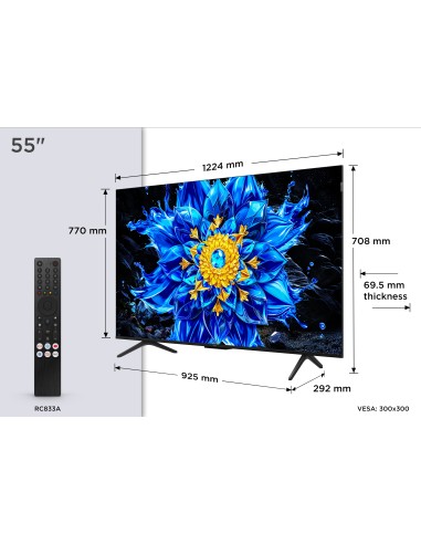 TCL 55P8L TVC 55" 4K QD-MINILED    144HZ  GOOGLE SAT DOLBY ATMOS