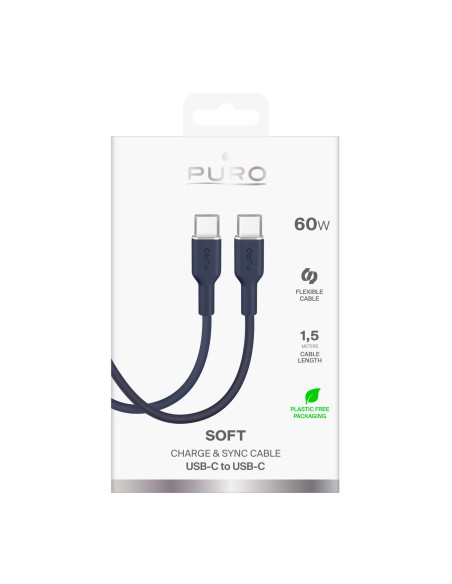 PURO PUCCCICON15MTDKBL17 CAVO ICON USB-C/USB-C 1,5M BLU SCURO