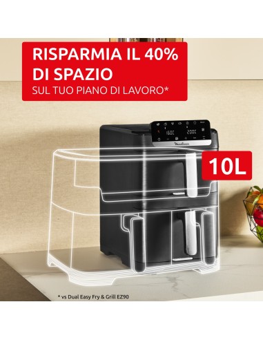 MOULINEX EZ7568 FRIGGITRICE AD ARIA 10,0 LT DOPPIO CESTELLO VERTICALE