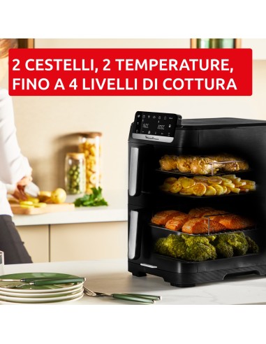 MOULINEX EZ7568 FRIGGITRICE AD ARIA 10,0 LT DOPPIO CESTELLO VERTICALE