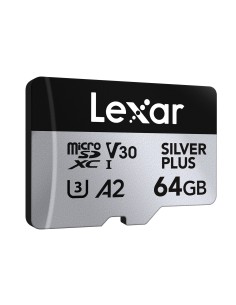 LEXAR MICROSD 2X64GB SILVER PLUS ACTION CAM L.205MB/S.100MB UHS-I V30 2
