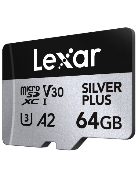 LEXAR MICROSD 2X64GB SILVER PLUS ACTION CAM L.205MB/S.100MB UHS-I V30