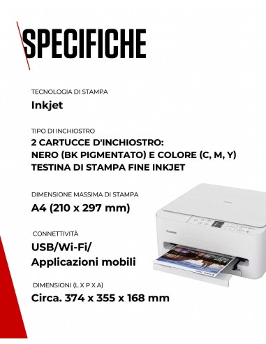 CANON TS6550I STAMPANTE AIO PIXMA INKJET 3IN1 WIFI/ADF/BLACK